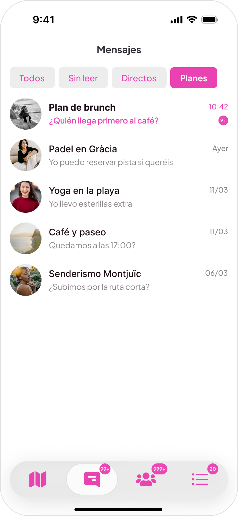 After: Conversations – tab structure